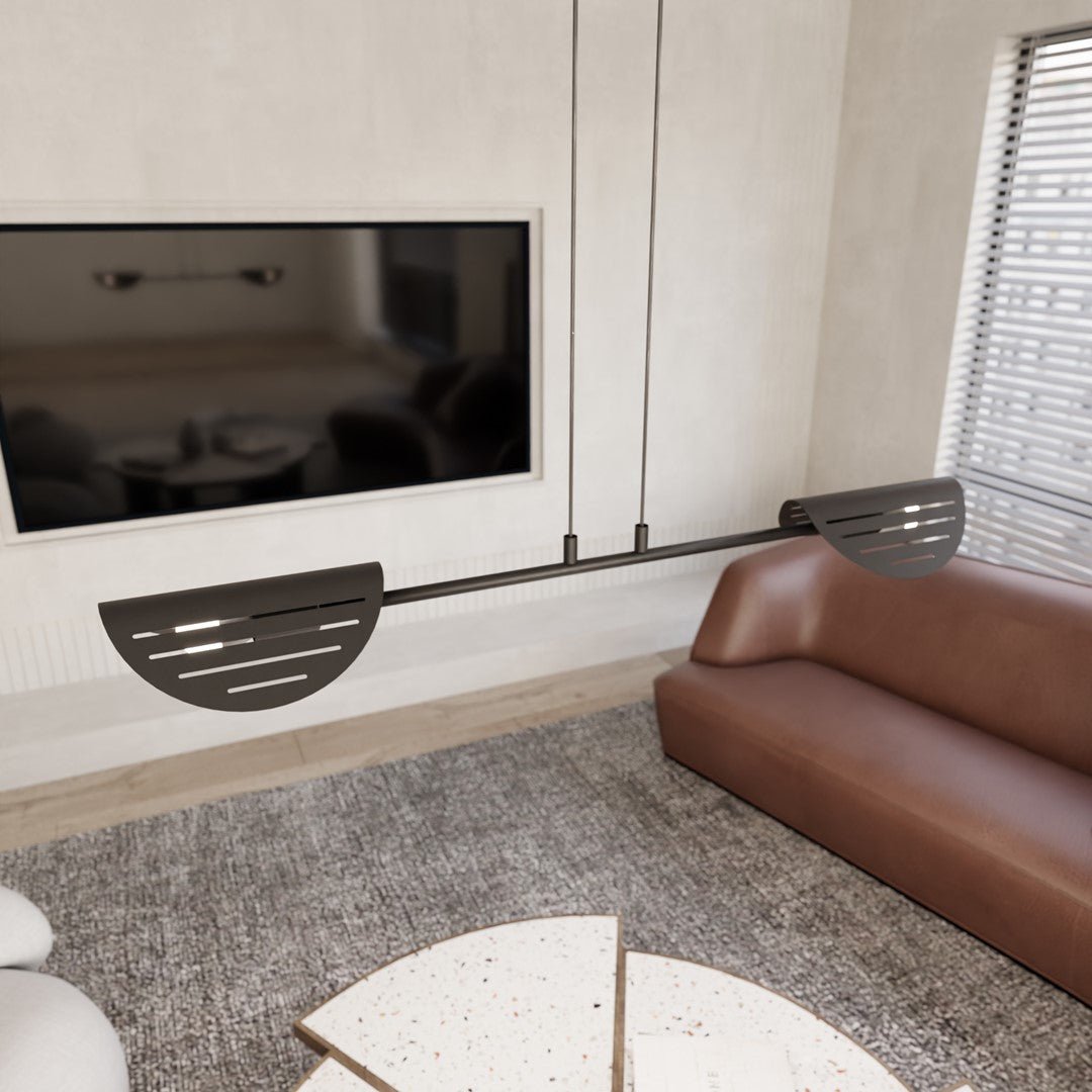 Hängeleuchte Blade 2 in Schwarz, 2-flammig