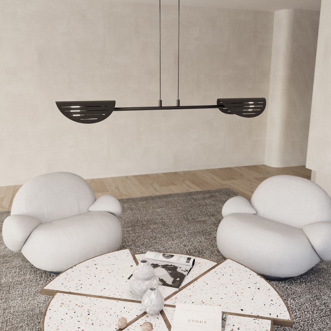 Hängeleuchte Blade 2 in Schwarz, 2-flammig