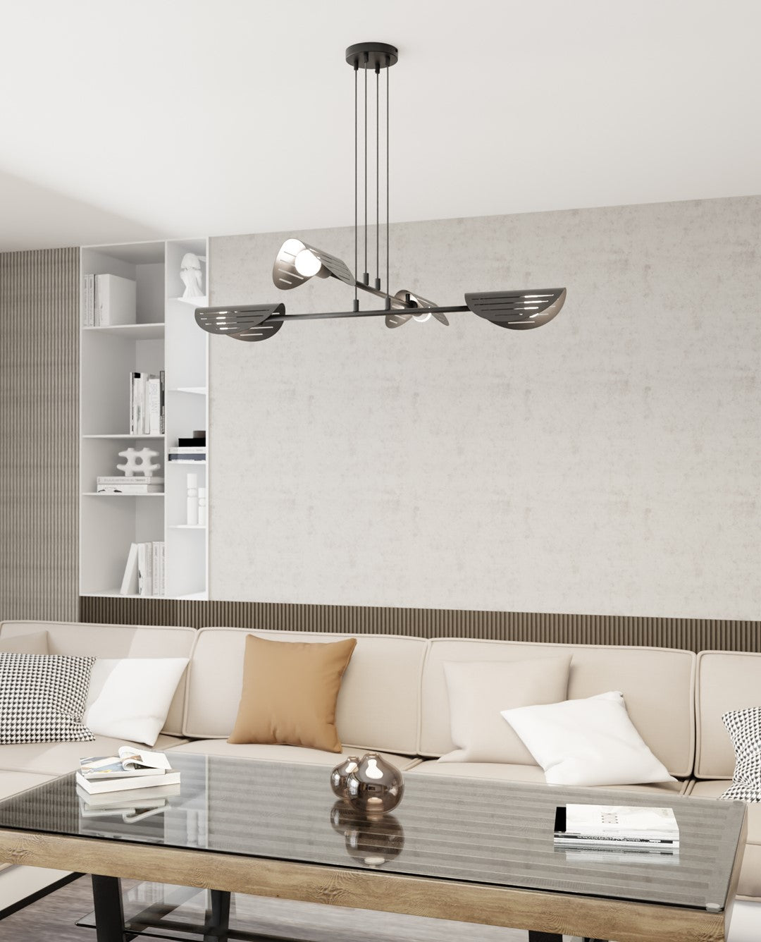 Hängeleuchte Blade 4 in Schwarz, 4-flammig