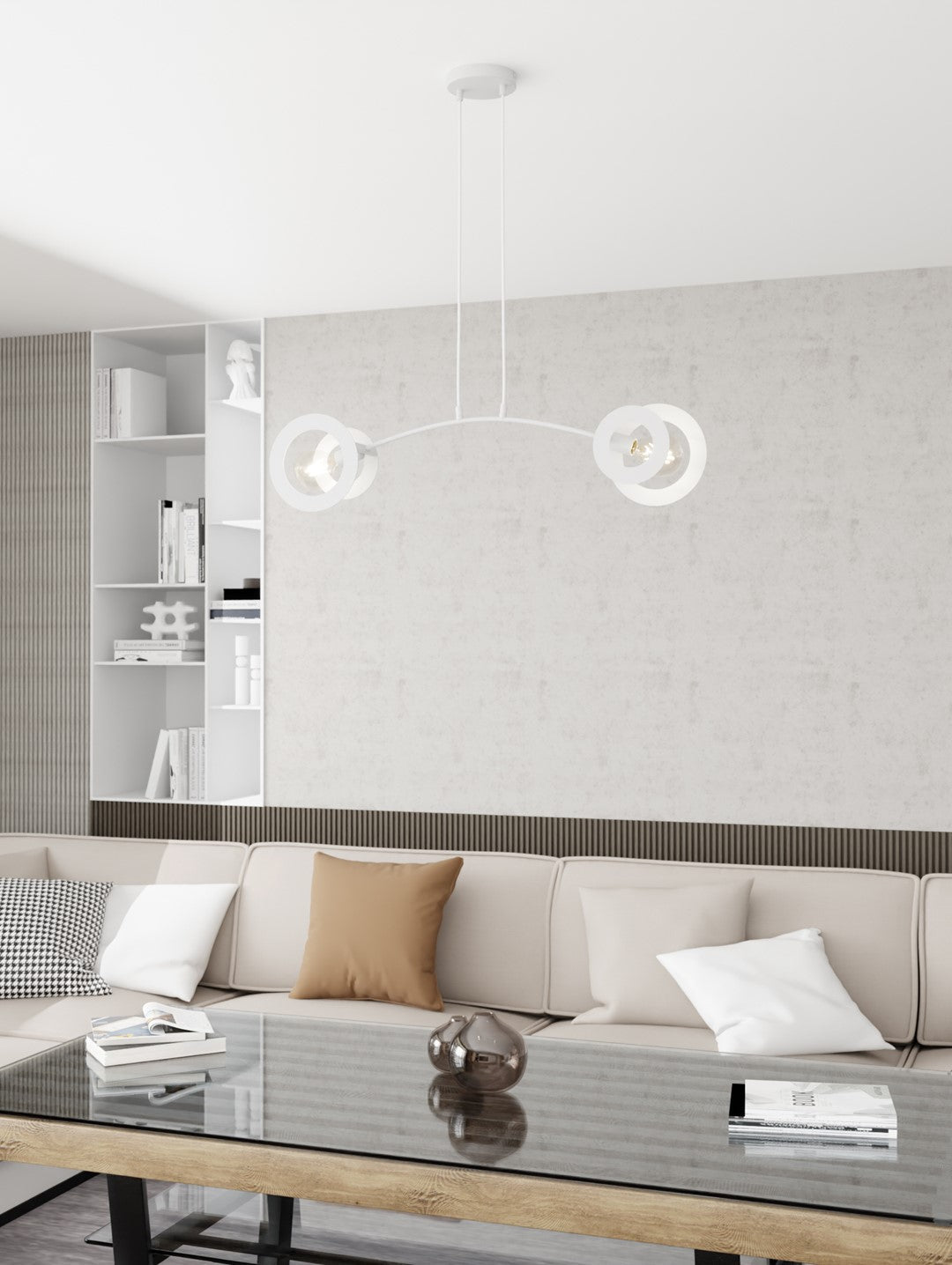 Hängeleuchte Bliss 2 in Weiß, 2-flammig