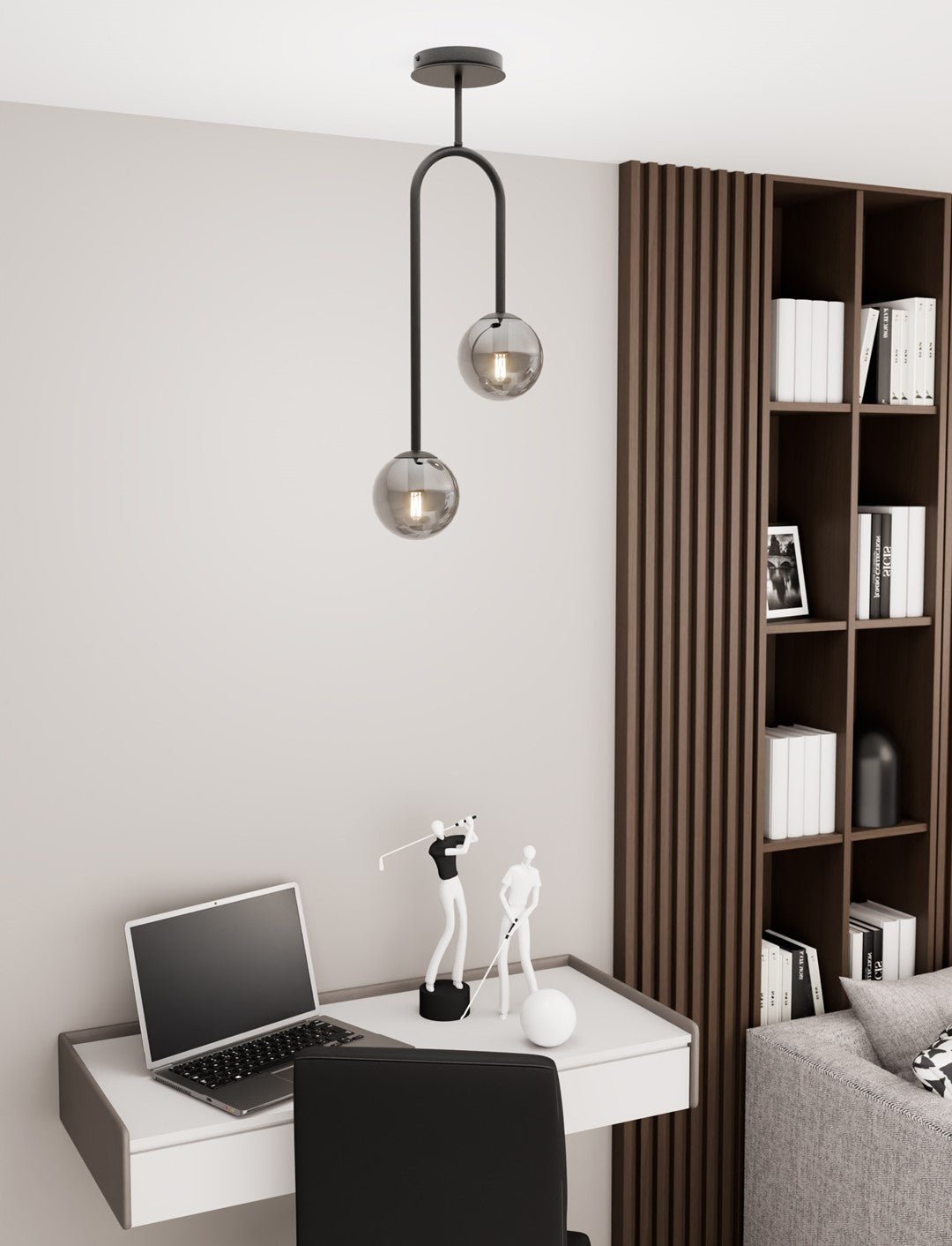 Hängeleuchte Celeste 2 in Schwarz, Graphit, 2-flammig