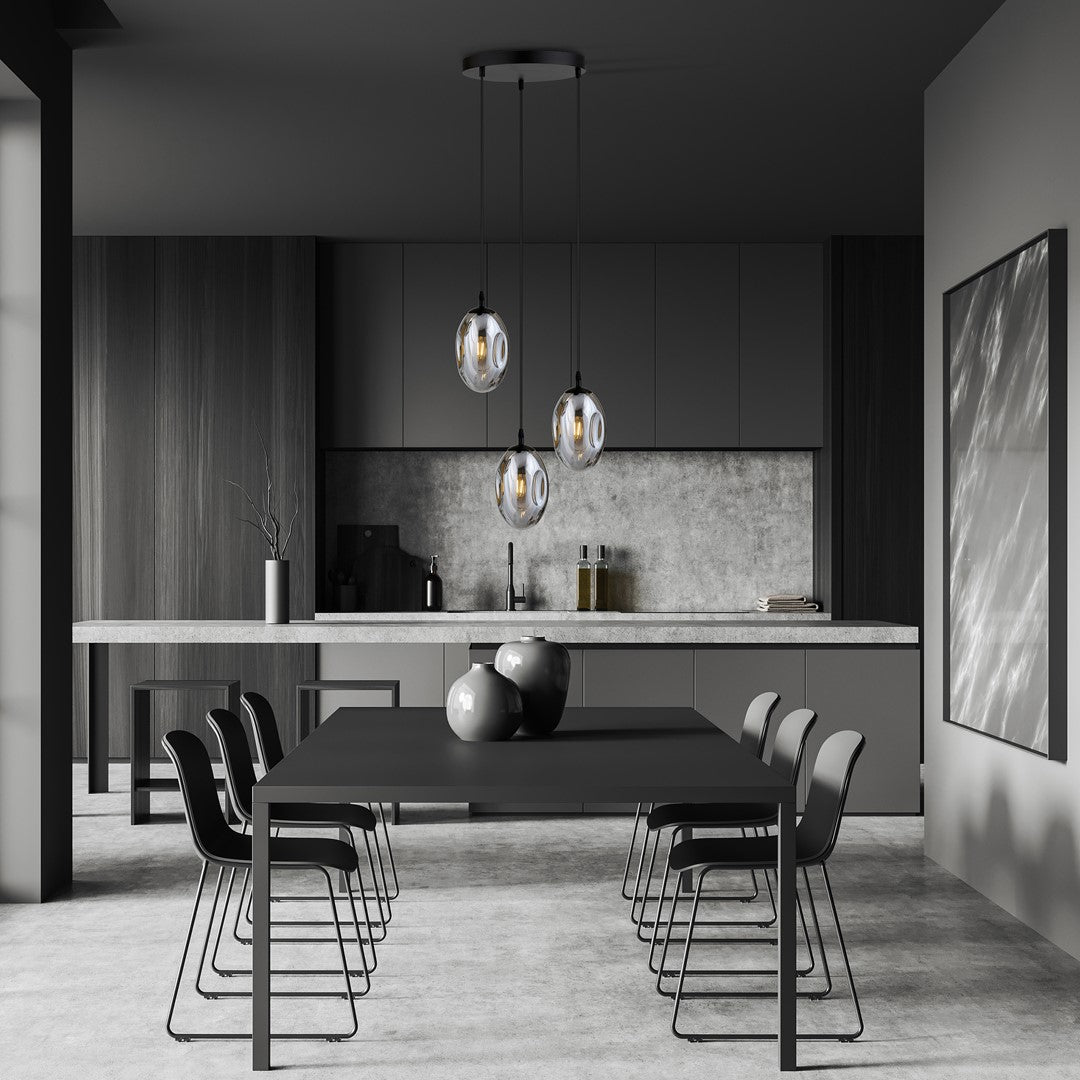 Hängeleuchte Celestial 3 Premium in Schwarz, Graphit, 3-flammig