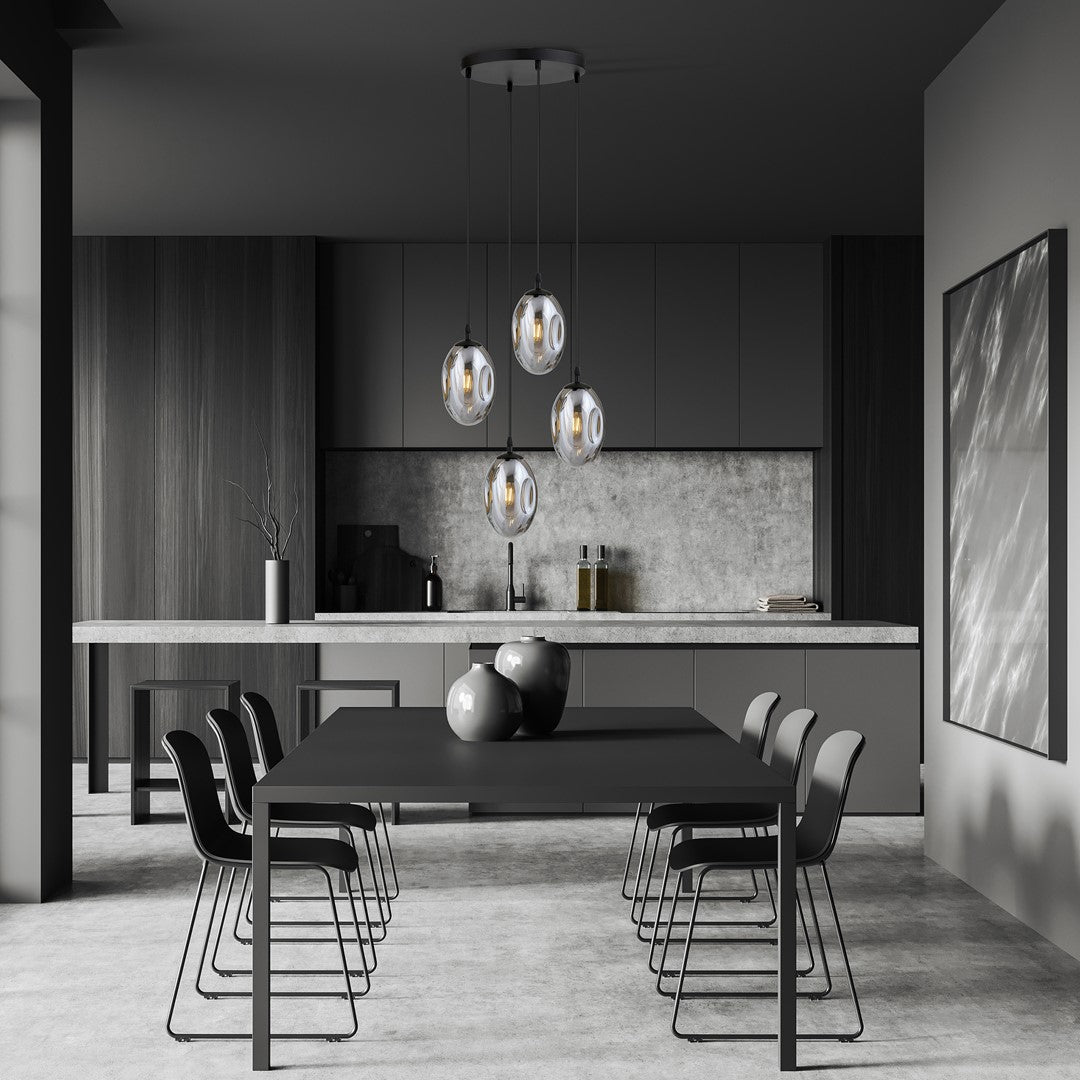 Hängeleuchte Celestial 4 Premium in Schwarz, Graphit, 4-flammig