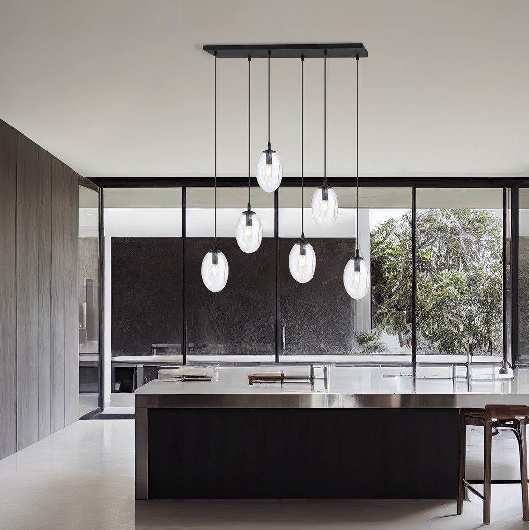 Hängeleuchte Celestial 6 in Schwarz, 6-flammig