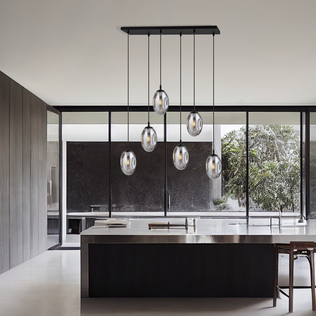 Hängeleuchte Celestial 6 in Schwarz, Graphit, 6-flammig