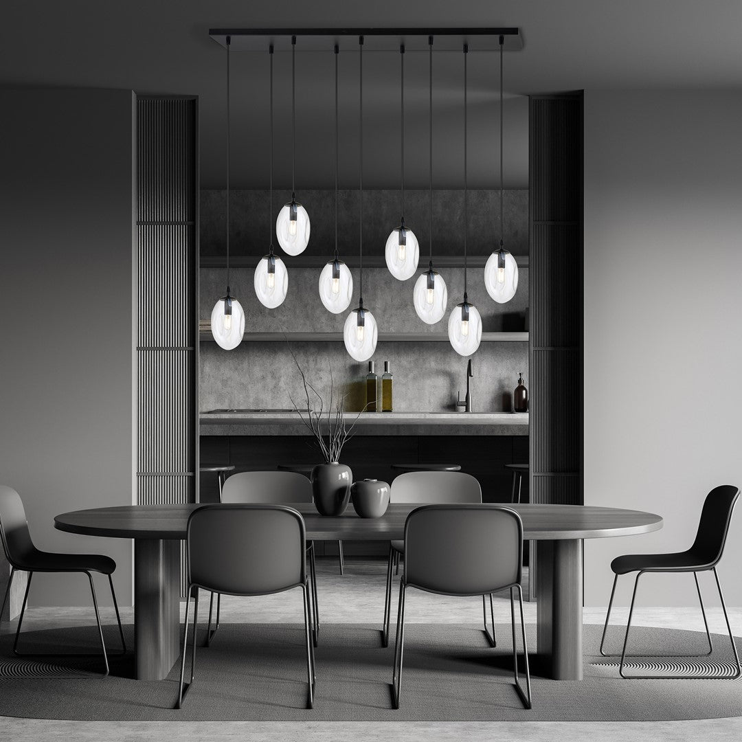 Hängeleuchte Celestial 9 in Schwarz, 9-flammig