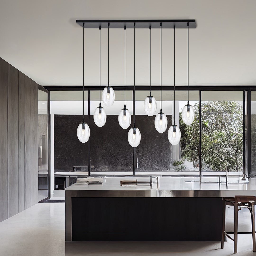 Hängeleuchte Celestial 9 in Schwarz, 9-flammig