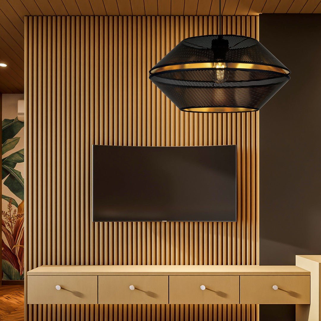 Hängeleuchte Charm 1 in Schwarz, Gold, 1-flammig