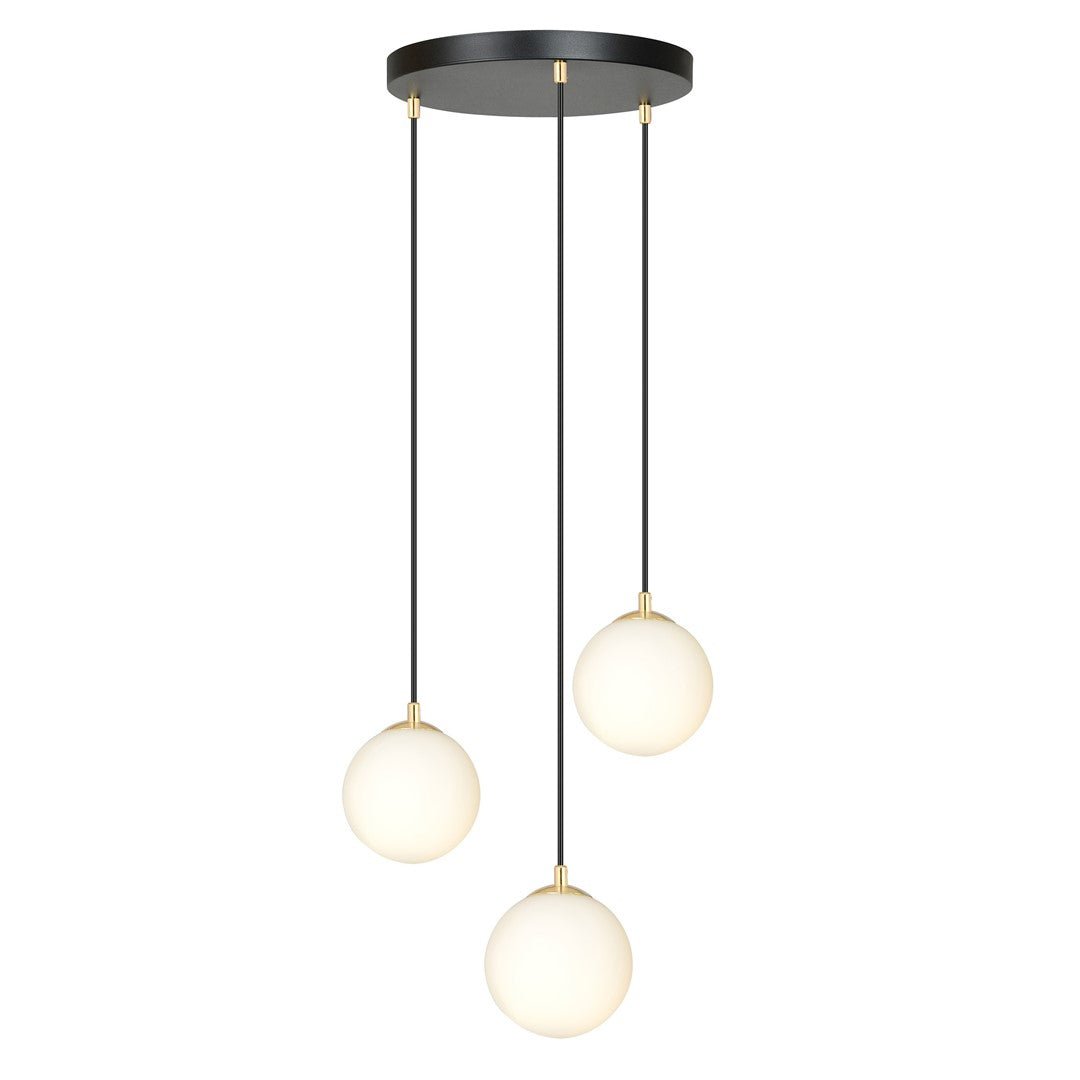 Hängeleuchte Crown 3 in Schwarz, Gold, Weiß, 3-flammig
