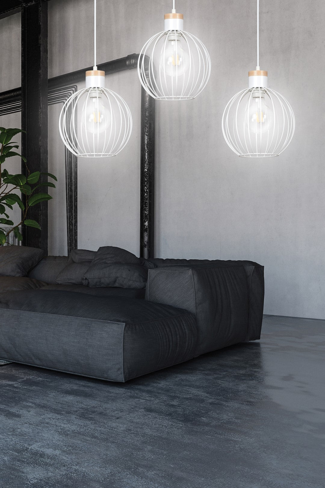 Hängeleuchte Drift 3 in Weiß, 1-flammig