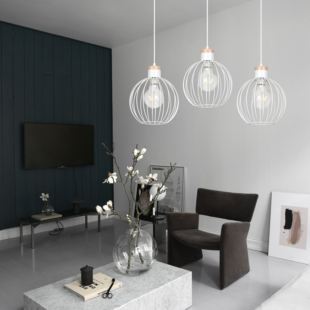 Hängeleuchte Drift 3 in Weiß, 1-flammig