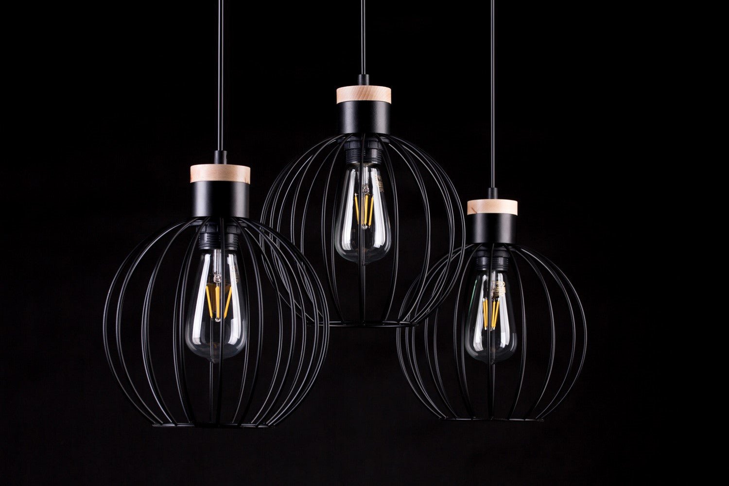 Hängeleuchte Drift 3 in Schwarz, 3-flammig