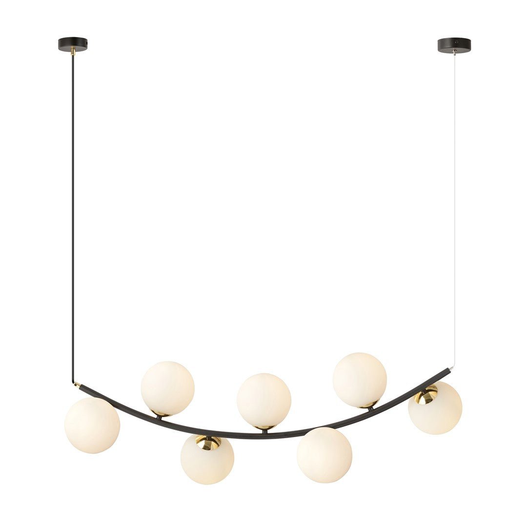 Hängeleuchte Elegance 7 in Schwarz, Gold, Weiß, 7-flammig