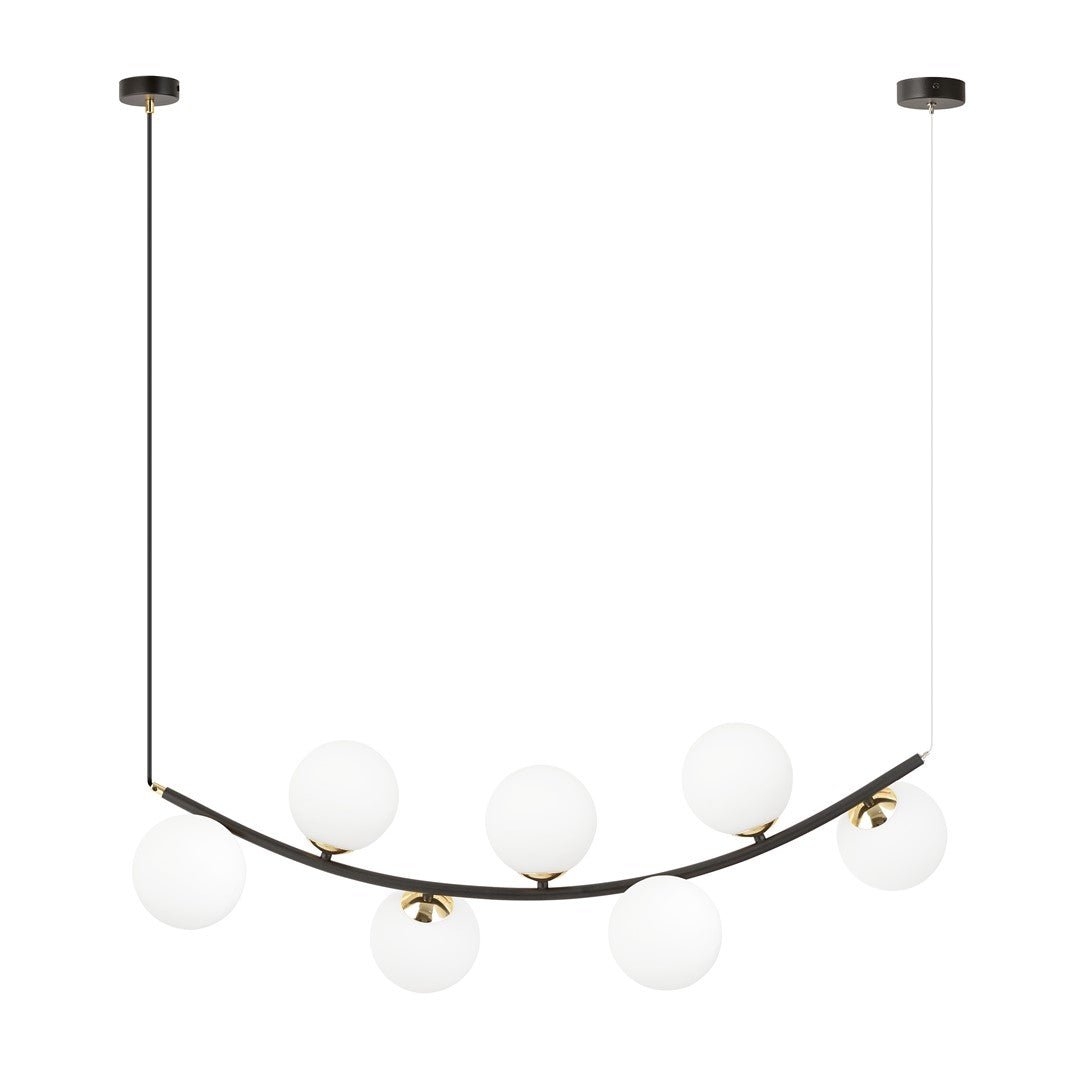 Hängeleuchte Elegance 7 in Schwarz, Gold, Weiß, 7-flammig