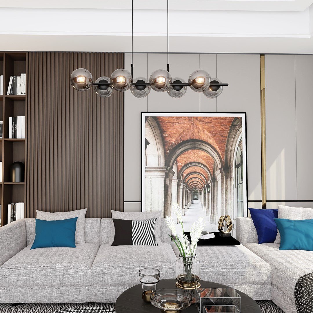 Hängeleuchte Flair 8 in Schwarz, Graphit, 8-flammig