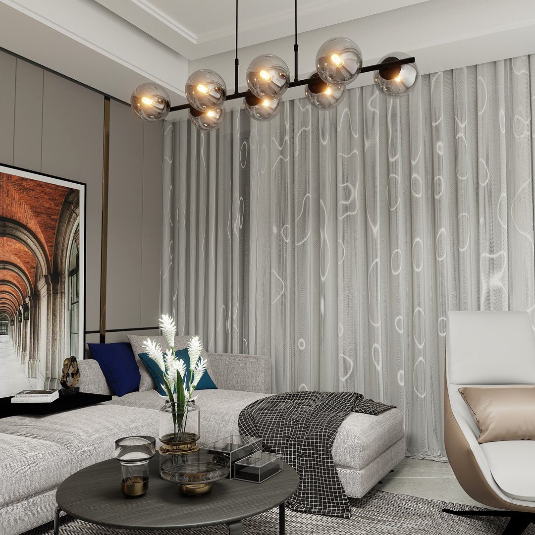 Hängeleuchte Flair 8 in Schwarz, Graphit, 8-flammig