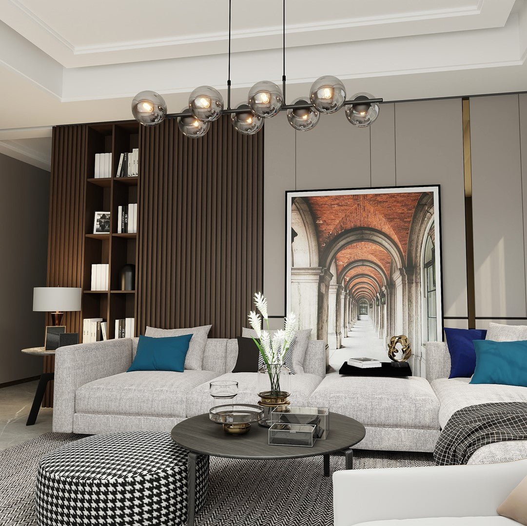 Hängeleuchte Flair 8 in Schwarz, Graphit, 8-flammig