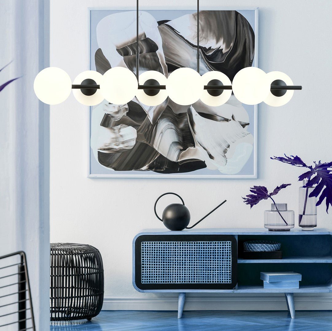 Hängeleuchte Flair 8 in Schwarz, Weiß, 8-flammig