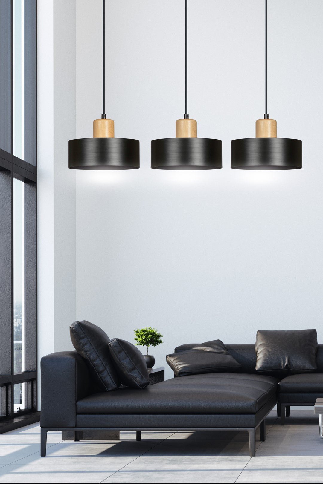 Hängeleuchte Forge 3 in Schwarz, 3-flammig