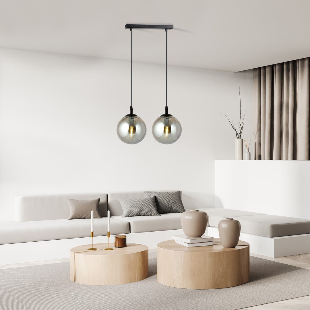 Hängeleuchte Galaxy 2 in Schwarz, Graphit, 2-flammig