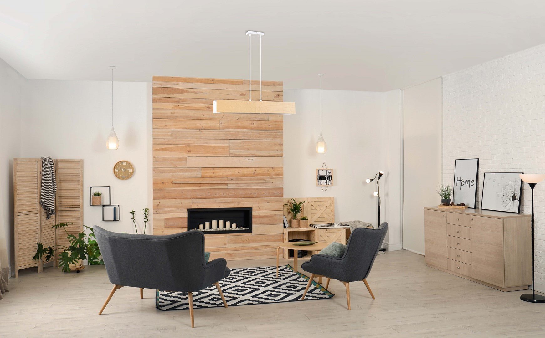 Hängeleuchte Gusto 3 in Weiß, Braun, 3-flammig