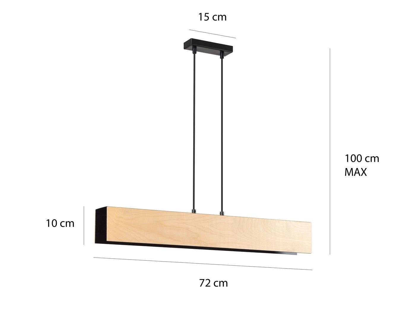 Hängeleuchte Gusto 3 in Schwarz, Braun, 3-flammig