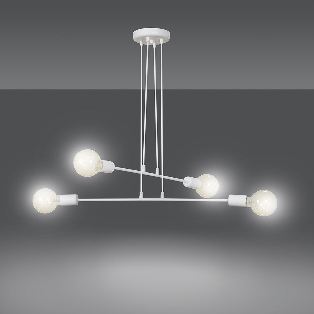 Hängeleuchte Lucent 4 in Weiß, 4-flammig