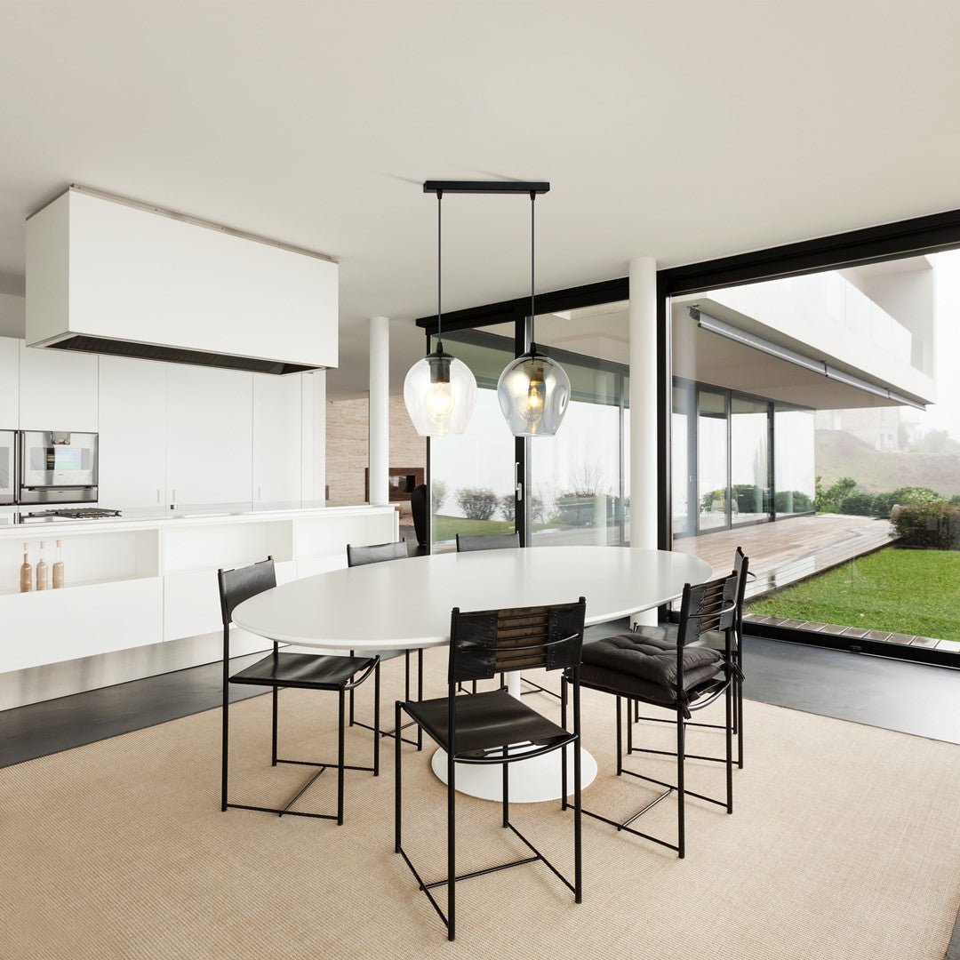 Hängeleuchte Lustre 2 in Schwarz, Graphit, 2-flammig