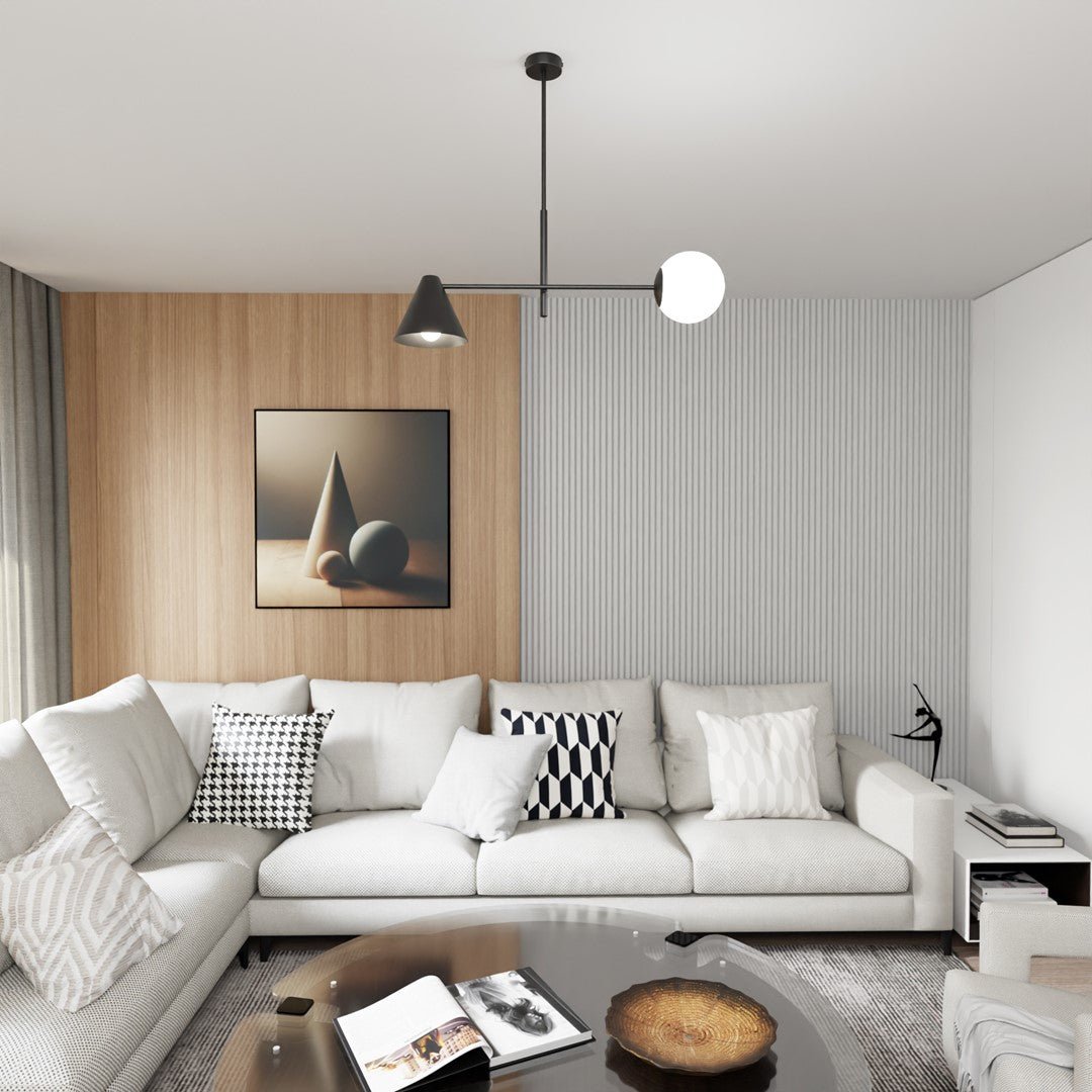 Hängeleuchte Mercury 2 in Schwarz, Weiß, 2-flammig