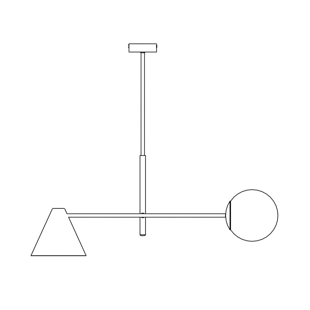 Hängeleuchte Mercury 2 in Schwarz, Weiß, 2-flammig