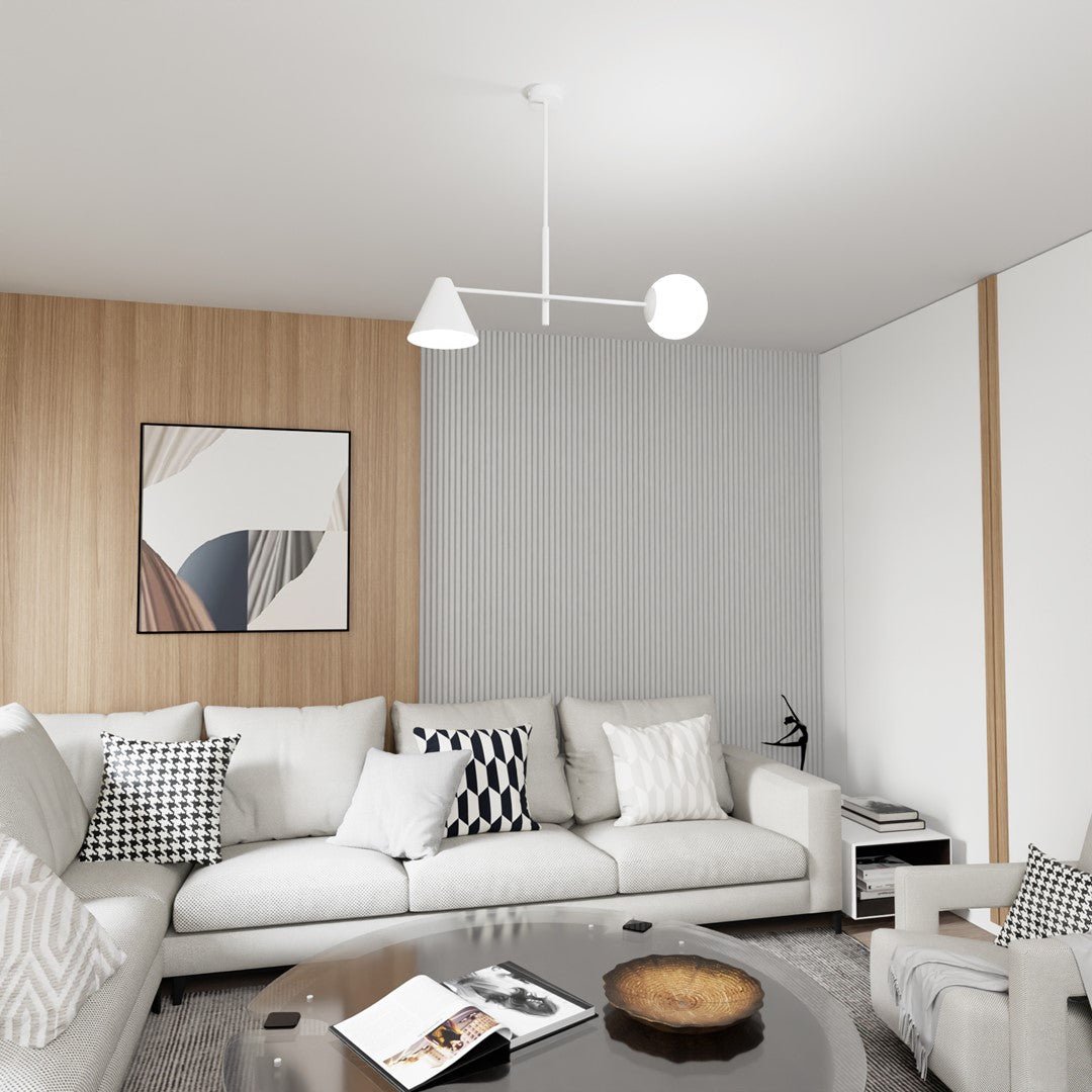 Hängeleuchte Mercury 2 in Weiß, 2-flammig