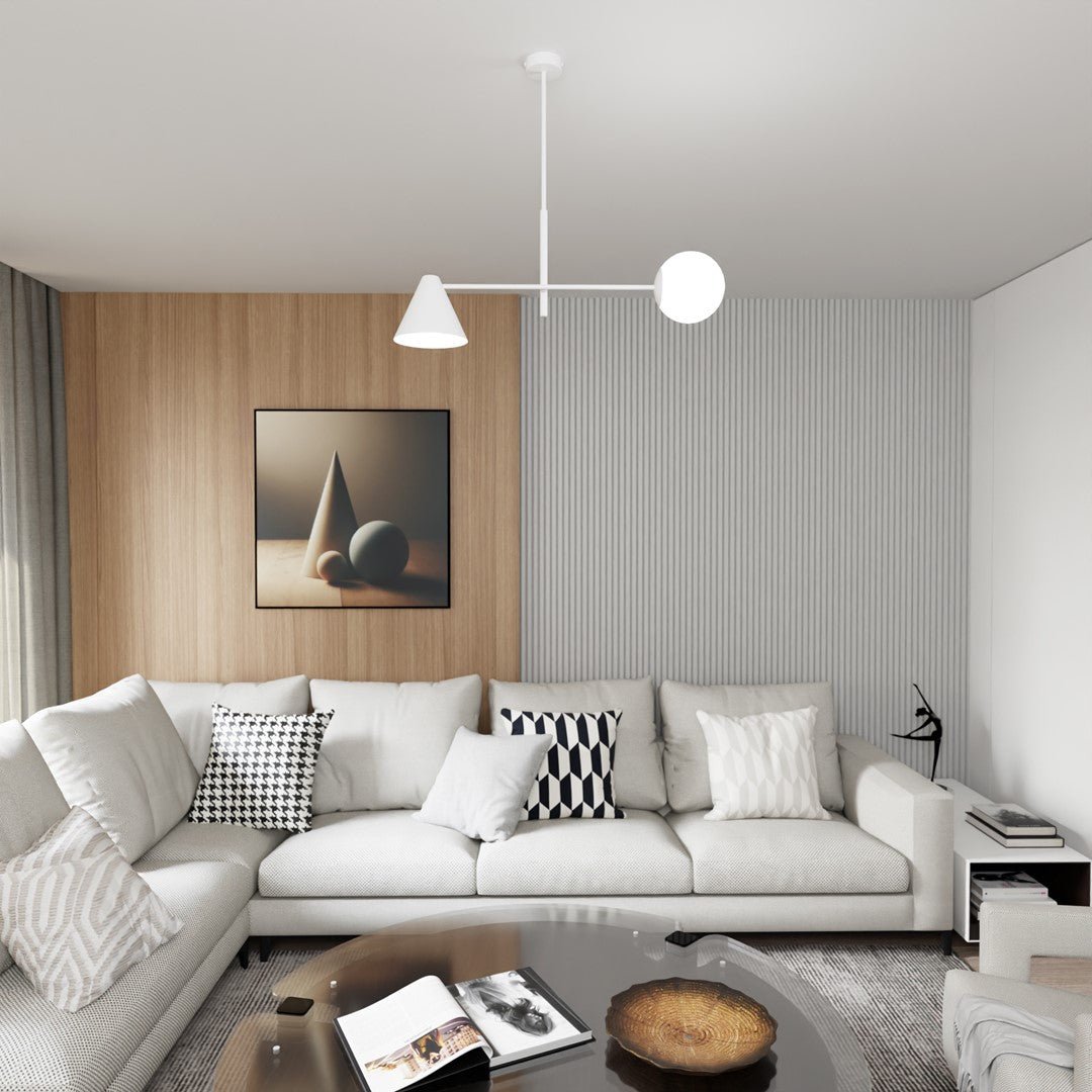 Hängeleuchte Mercury 2 in Weiß, 2-flammig