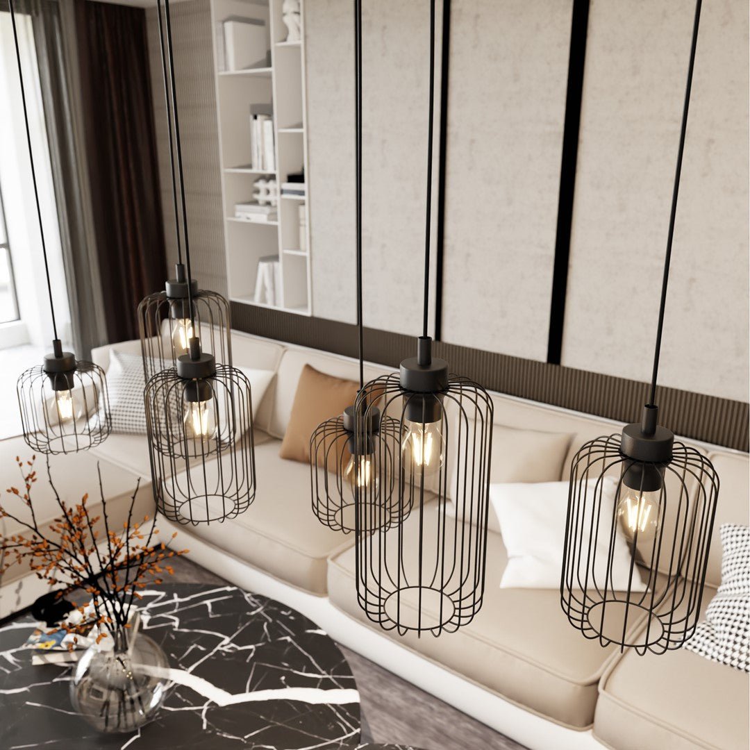 Hängeleuchte Noble 6 in Schwarz, 6-flammig