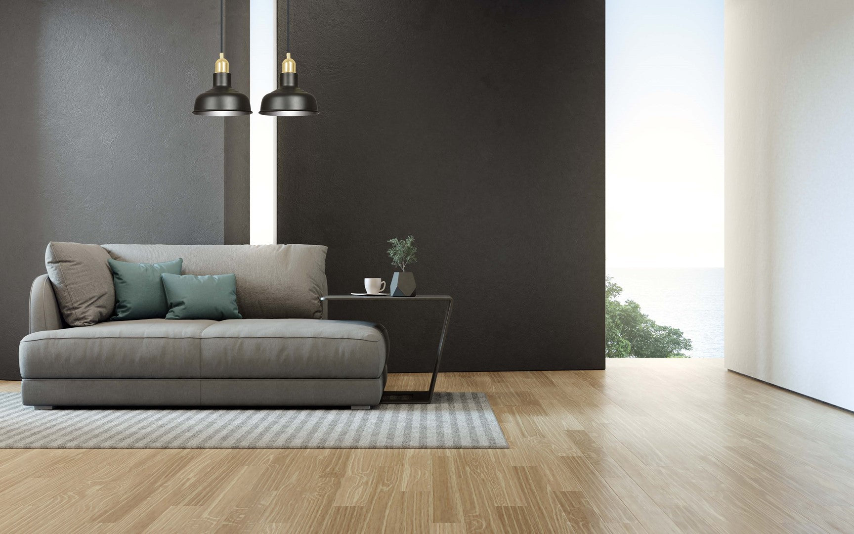 Hängeleuchte Shore 2 in Schwarz, 2-flammig