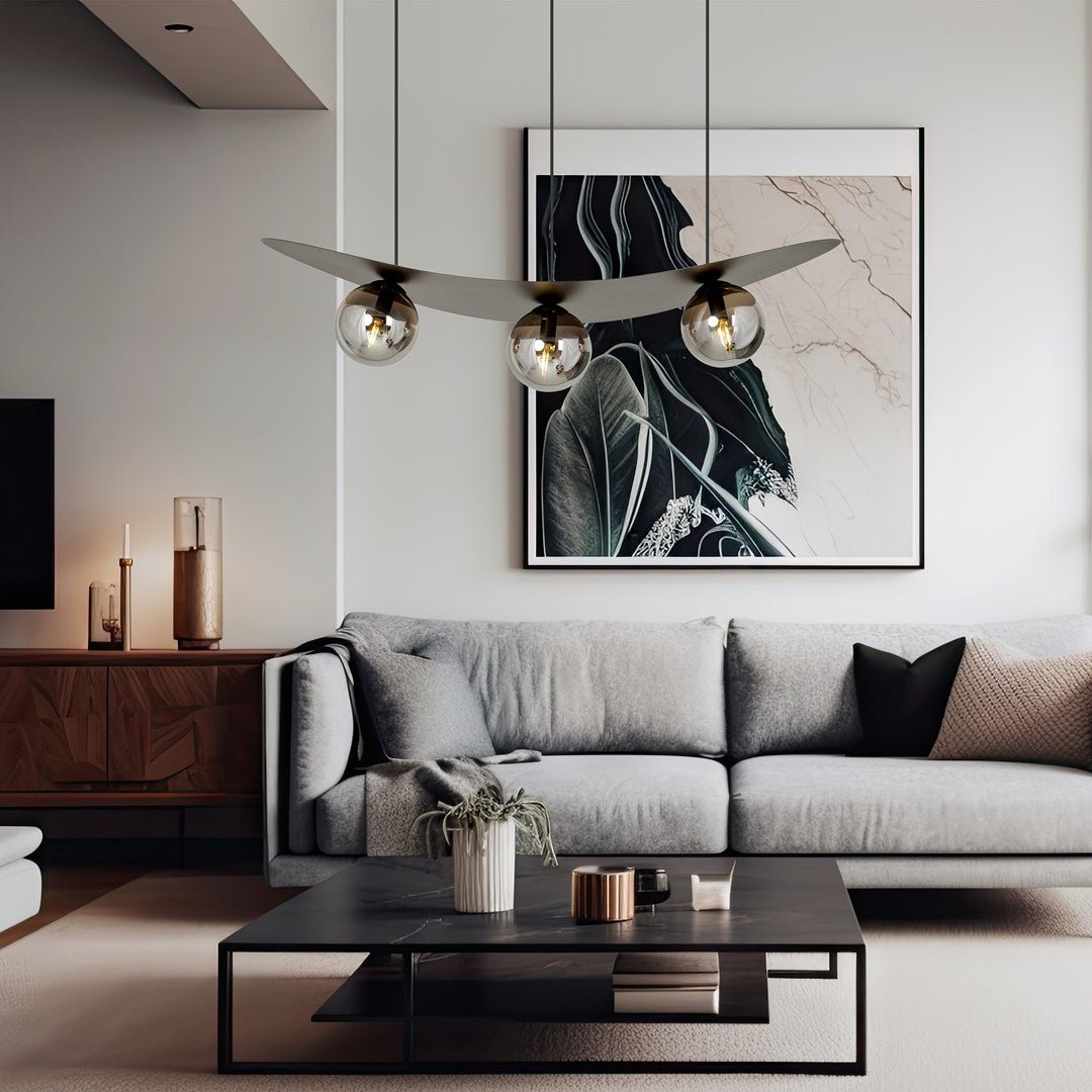 Hängeleuchte Solara 3 in Schwarz, Graphit, 3-flammig