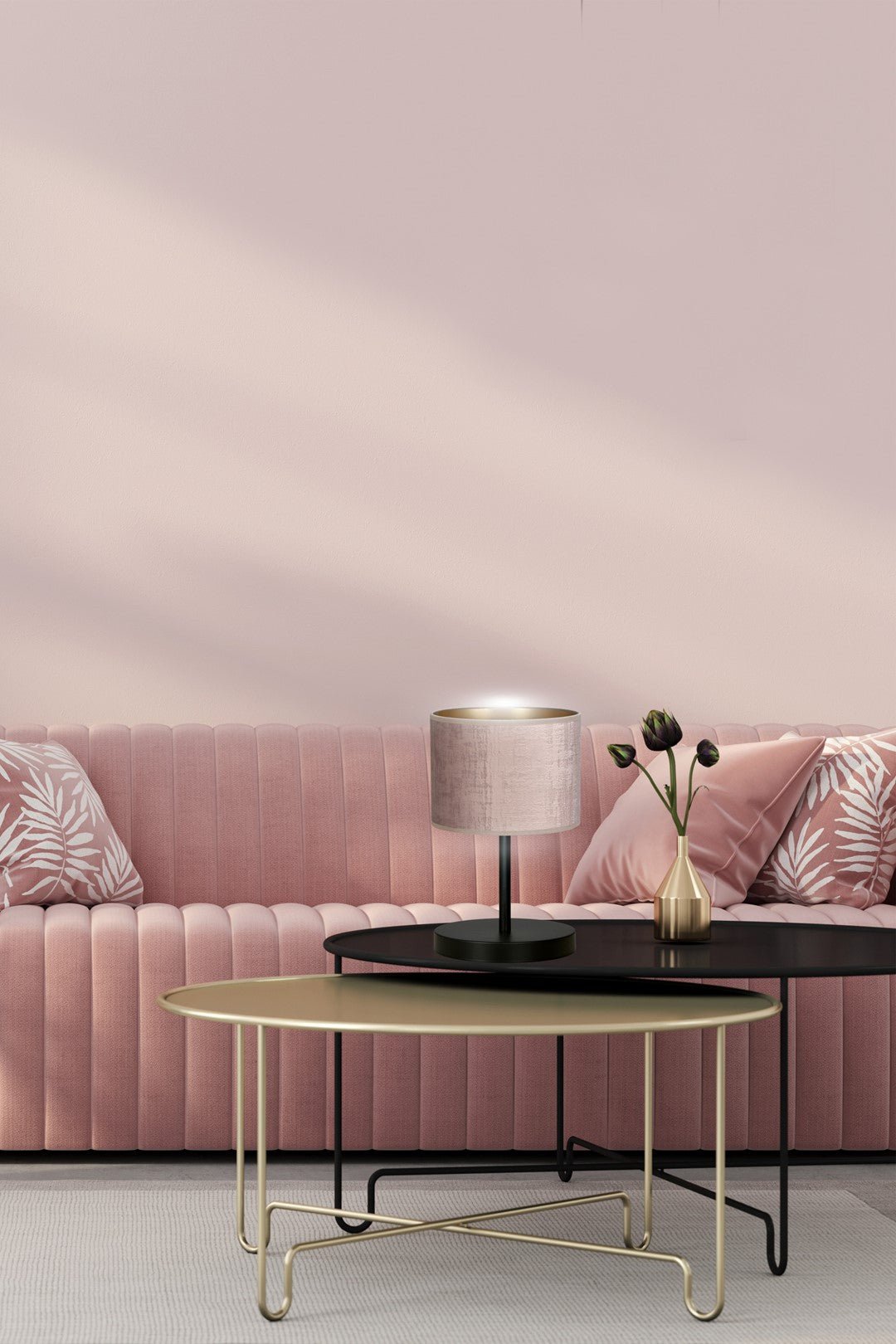 Tischlampe Crest Ln1 in Schwarz, Rosa, 1-flammig