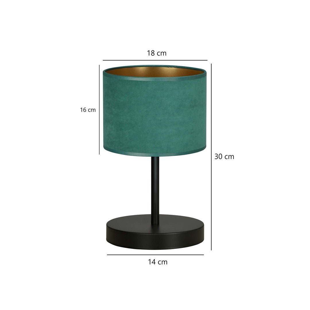 Tischlampe Crest Ln1 in Schwarz, Grün, 1-flammig
