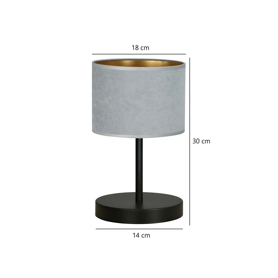 Tischlampe Crest Ln1 in Schwarz, Grau, 1-flammig