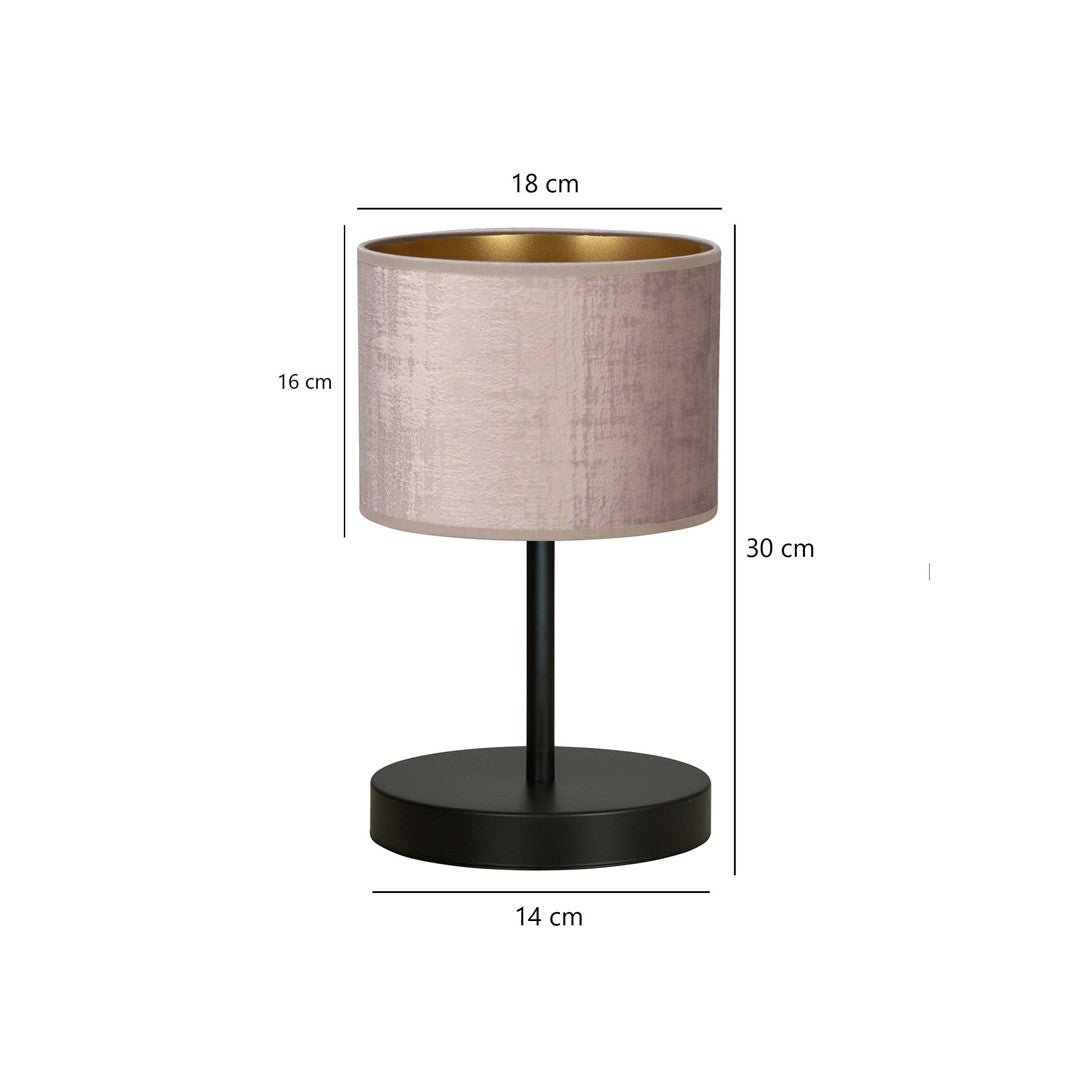 Tischlampe Crest Ln1 in Schwarz, Rosa, 1-flammig