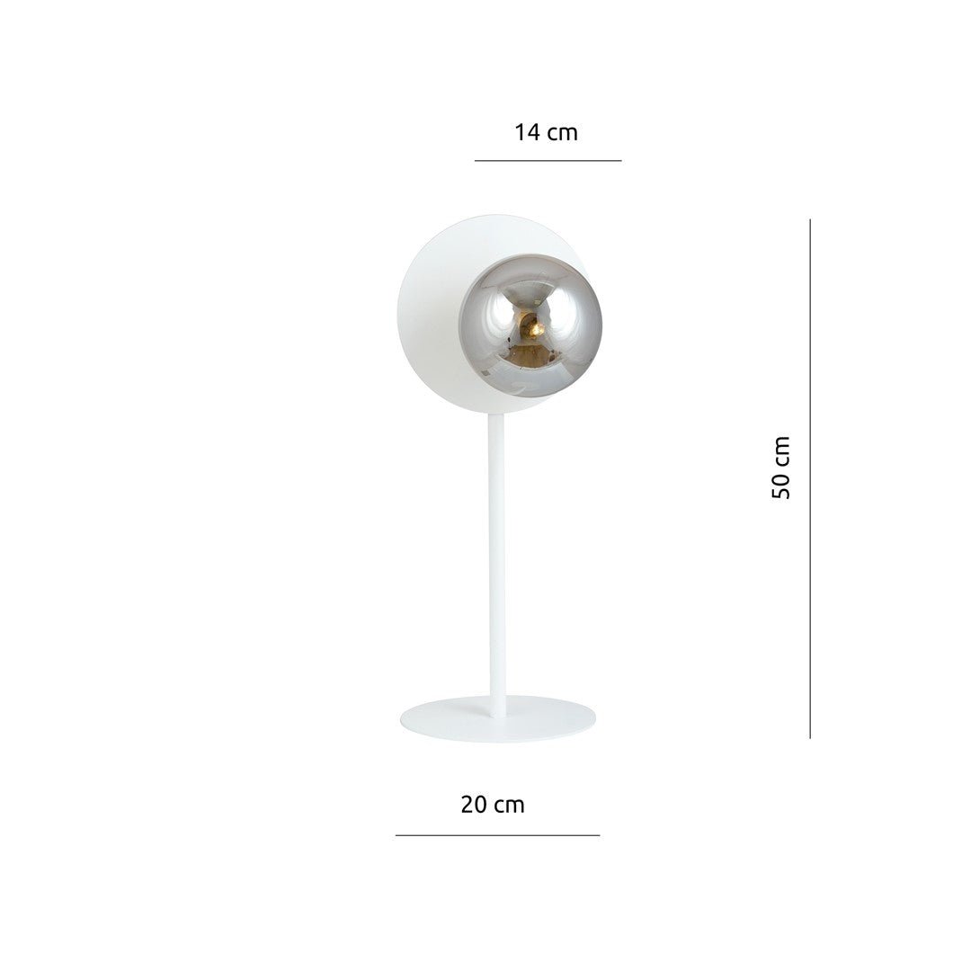 Tischlampe Nordic LN in Weiß, Graphit, 1-flammig