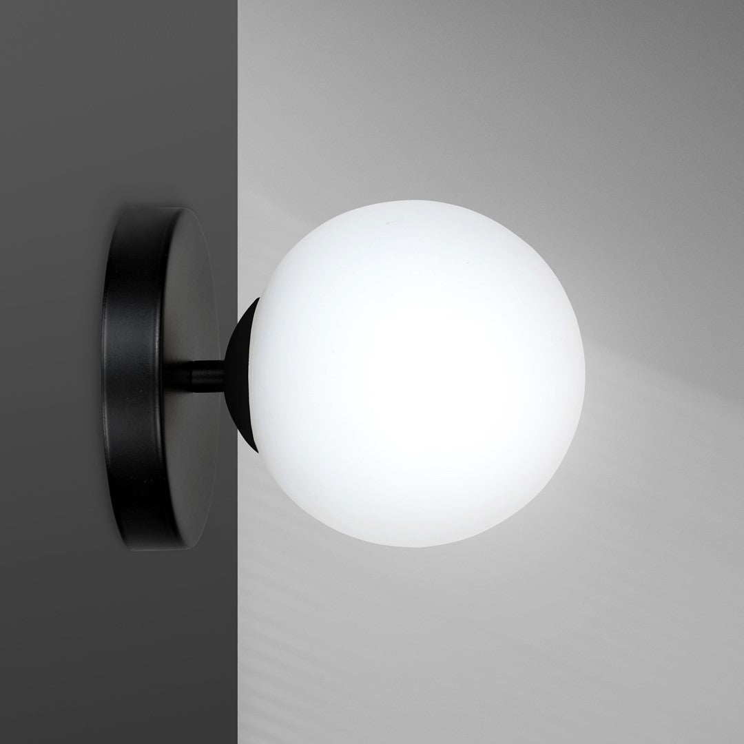 Wandleuchte Lava K1 in Schwarz, Weiß, 1-flammig