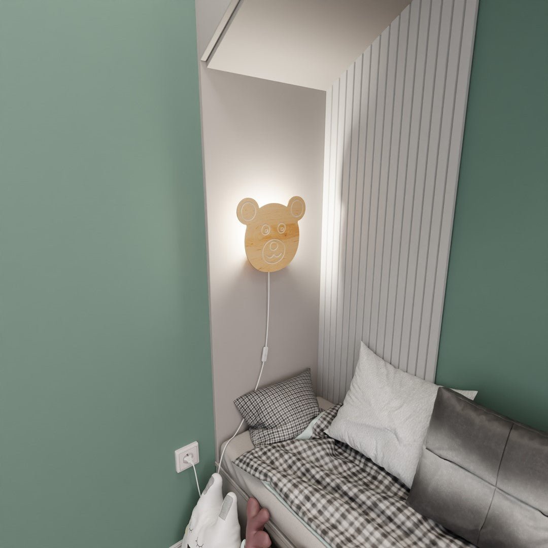 Wandleuchte Teddy in Braun, 1-flammig