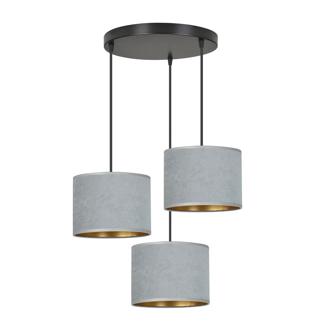 Hängeleuchte Crest 3 Premium in Schwarz, Grau, 3-flammig