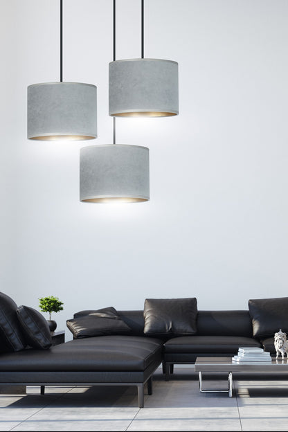 Hängeleuchte Crest 3 Premium in Schwarz, Grau, 3-flammig