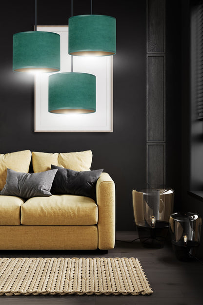 Hängeleuchte Crest 3 Premium in Schwarz, Grün, 3-flammig
