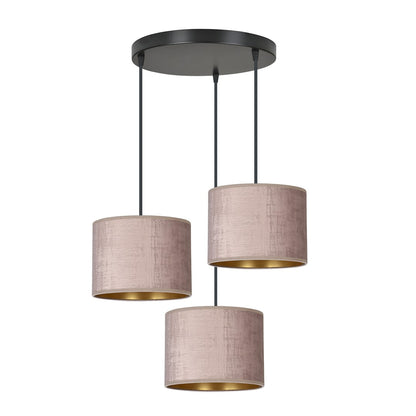 Hängeleuchte Crest 3 Premium in Schwarz, Rosa, 3-flammig