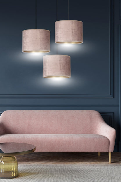 Hängeleuchte Crest 3 Premium in Schwarz, Rosa, 3-flammig