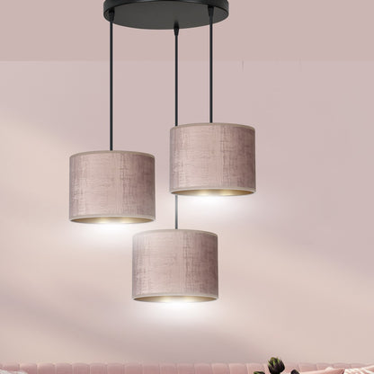 Hängeleuchte Crest 3 Premium in Schwarz, Rosa, 3-flammig