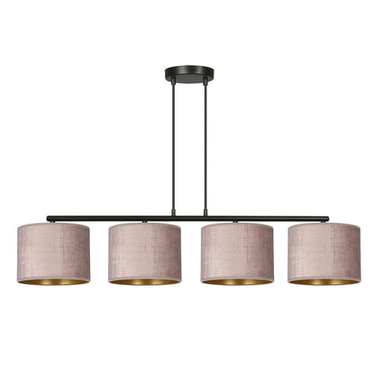 Hängeleuchte Crest 4 in Schwarz, Rosa, 4-flammig