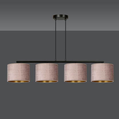 Hängeleuchte Crest 4 in Schwarz, Rosa, 4-flammig